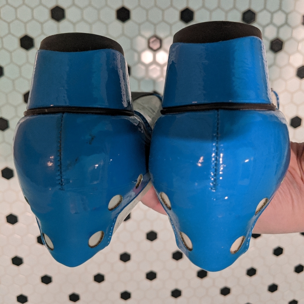 Blue and White Women’s Heels by - Picture 2 of 3